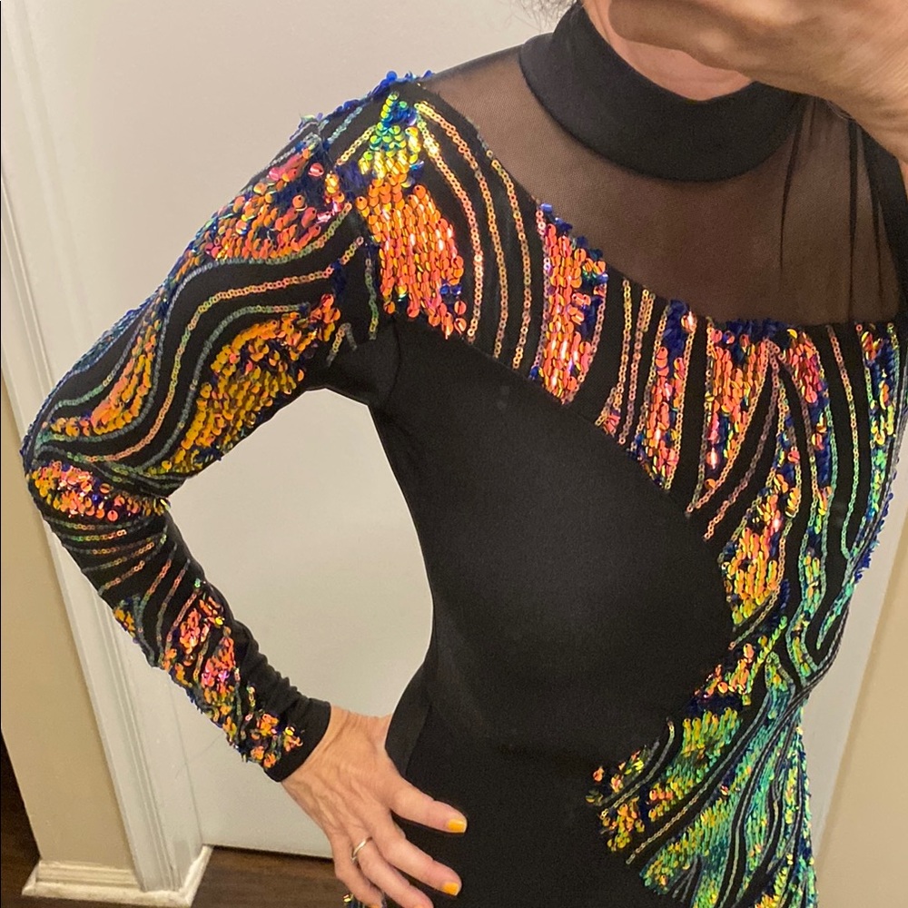 Intergalactic One Shoulder Sequin Jumpsuit - Picture 7 of 11